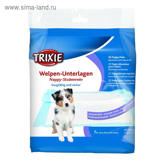 Пеленки Trixie для щенков с ароматом лаванды, 40 x 60 см, 7 шт. в упаковке - Фото 1