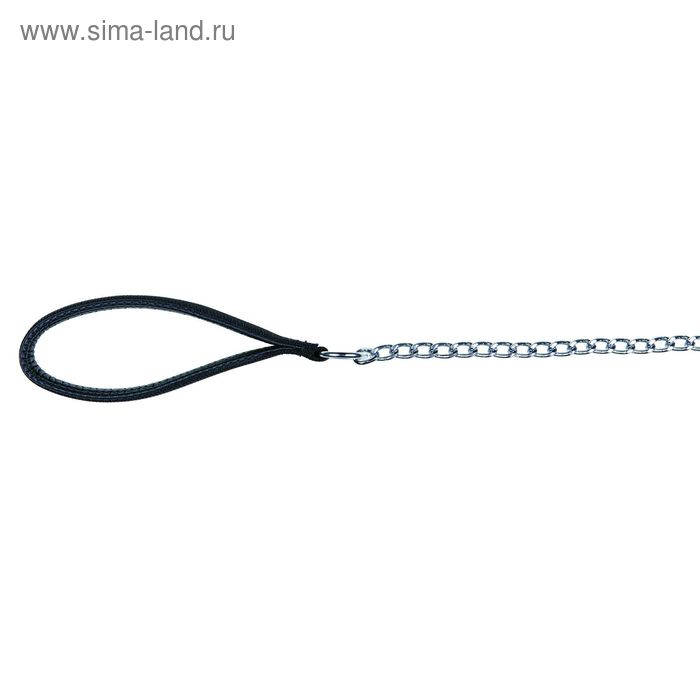 Поводок-цепь Trixie с чёрной нейлоновой ручкой, 1.1 м × 3 мм 1787412 - Фото 1