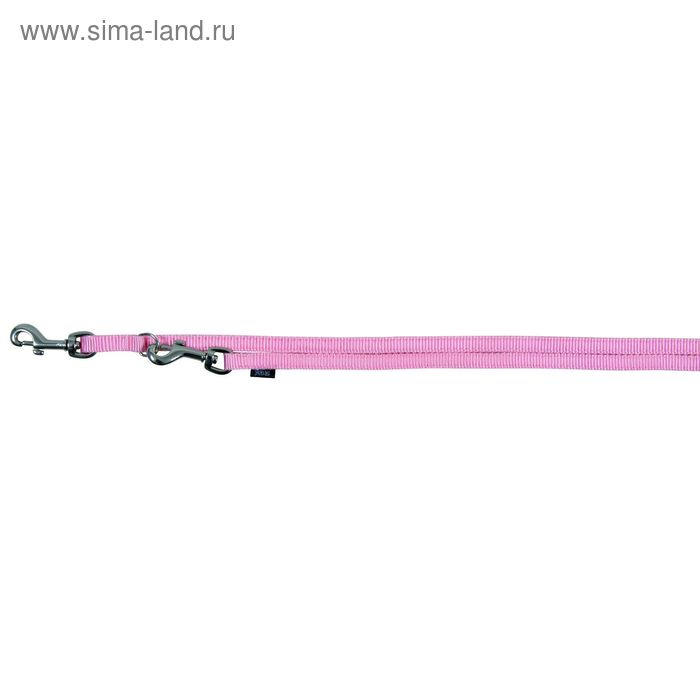 Поводок-перестежка Trixie Premium, 2 м × 1 см (XS), розовый - Фото 1