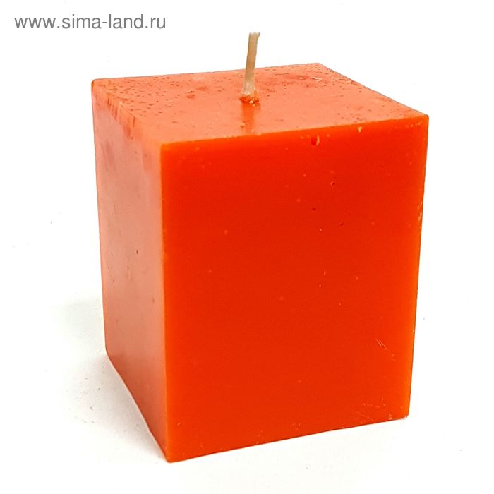 Свеча куб, оранжевая, 5х5.7см - Фото 1