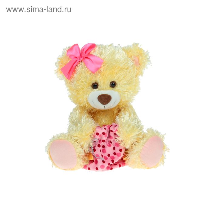 Мягкая игрушка "Медведь Праздничный" медово-желтый 50 см - Фото 1