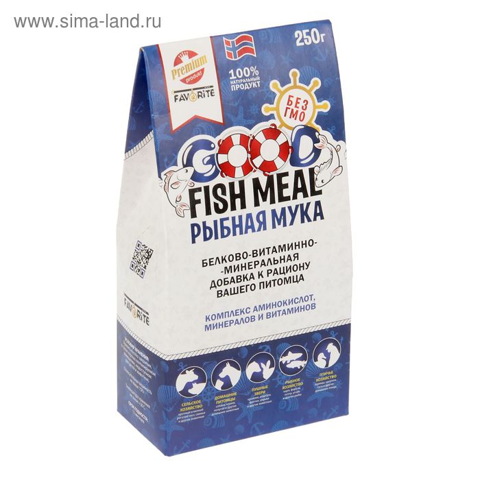 Рыбная мука GOOD FISH MEAL белково-витаминно-минеральная добавка, 250 г - Фото 1