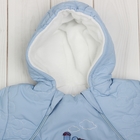 Комбинезон утепленный демисезон с капюшоном, 2 молнии A/027/74, р.74 голубой - Фото 2