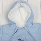 Комбинезон утепленный демисезон с капюшоном, 2 молнии A/027/68, р.68 голубой - Фото 2