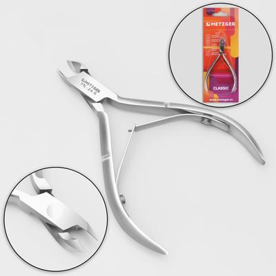 Кусачки маникюрные для кутикулы, двойная пружина, 10 см, длина лезвия - 4 мм, в блистере, цвет серебристый, PN-2/4-S-(4mm)-BJ