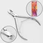 Кусачки маникюрные для кутикулы, двойная пружина, 10 см, длина лезвия - 6 мм, на блистере, цвет серебристый, PN-2/6-S-LJ - Фото 1