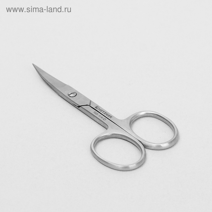 Ножницы маникюрные, широкие, загнутые, 10см, цвет серебристый - Фото 1