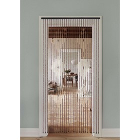 Занавеска декоративная деревянная «Ромбы», 90×175 см, 27 нитей