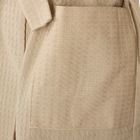 Халат вафельный запашной классический женский, размер 46, рукав 3/4, цвет кремовый, 240 г/м² - Фото 3