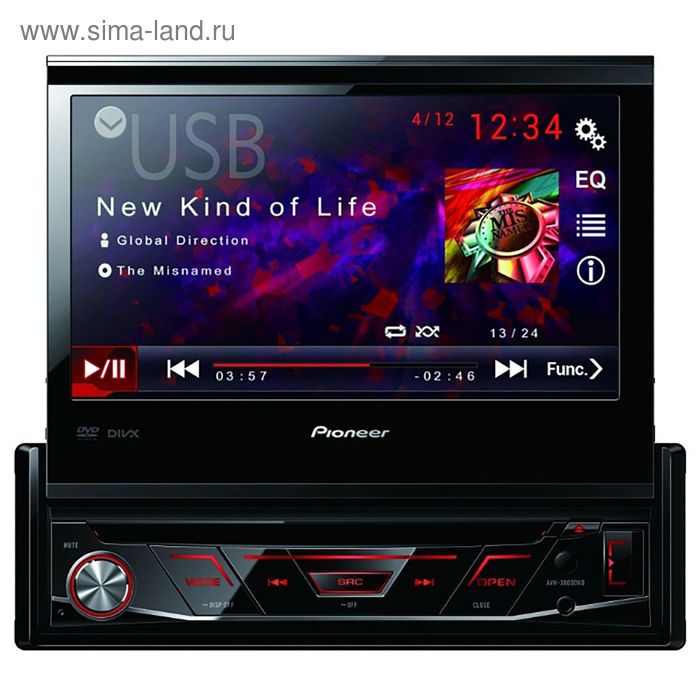 Автомагнитола CD DVD Pioneer AVH-3800DVD 1DIN 4x50Вт - Фото 1