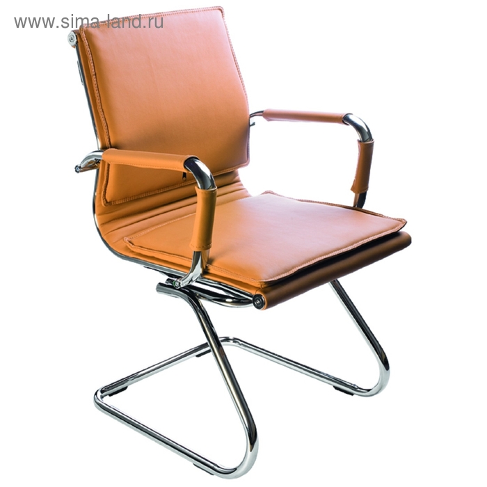 Кресло CH-993-Low-V/camel низкая спинка светло-коричневый, искусственная кожа - Фото 1