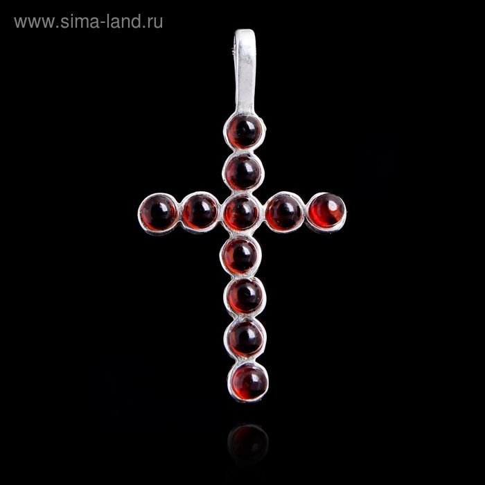 Крестик посеребрение "Янтарь" крестик - Фото 1