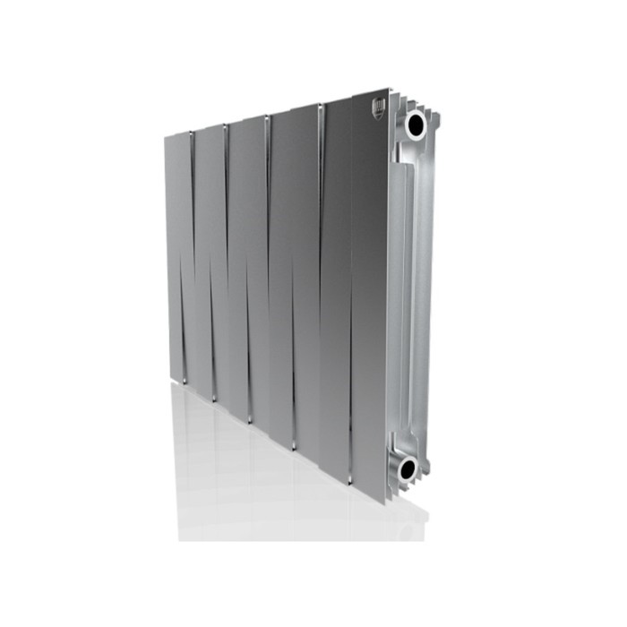 Радиатор биметаллический Royal Thermo PianoForte/Silver Satin, 500×100 мм, 10 секций, хром - Фото 1