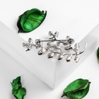 Брошь «Жемчужная гроздь» малая, цвет белый в серебре - Фото 2