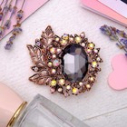 Брошь «Императрица» лиственная, цветная в чернёном золоте - Фото 1