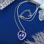 Кулон "Сердце" объёмное, цвет ярко-синий в серебре, 45см - Фото 2