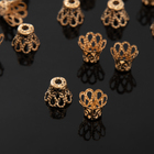 Шапочки для бусин (набор 50 шт.), СМ-091, 8×10 мм, цвет золото - Фото 2