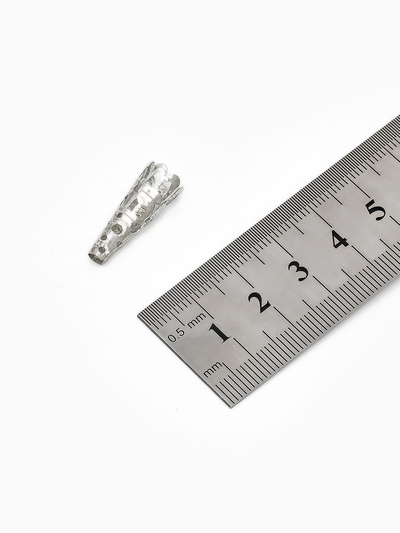 Шапочки для бусин (набор 10 шт.), СМ-103-1, 22×9 мм, цвет серебро