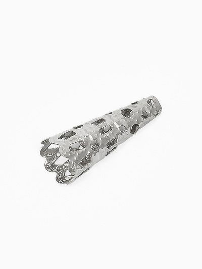 Шапочки для бусин (набор 10 шт.), СМ-103-1, 22×9 мм, цвет серебро