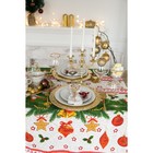 Скатерть "Доляна" Еловые ветви 180х146 см, 100% хлопок, рогожка, 164 г/м2 - Фото 3