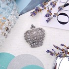 Брошь «Корона» царская, цвет белый в серебре - Фото 1