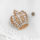 Брошь «Корона» царская, цвет белый в золоте - Фото 1