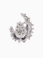 Брошь «Императрица» полумесяц, бело-синяя в серебре - Фото 3