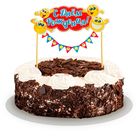 Топпер в торт с гирляндой "С днем Рождения"смайлик - Фото 1