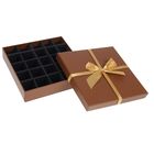 Коробка подарочная квадрат 19*19*4 см "Бантик", цвет светло коричневый - Фото 2
