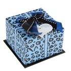 Коробка подарочная "Кружочки", цвет синий, 8,5 х 8,5 х 5,5 см - Фото 1