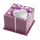 Коробка подарочная "Точки", цвет фиолетовый, 8,5 х 8,5 х 5,5 см - Фото 1