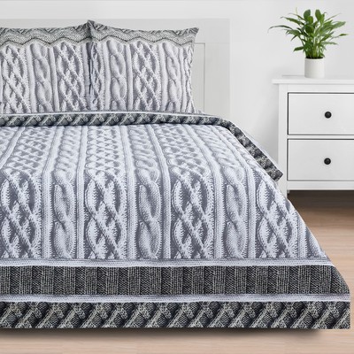 Постельное бельё "Этель" евро Жемчужная вязка, размер 200х217 см, 240*220 см, 70х70 - 2 шт