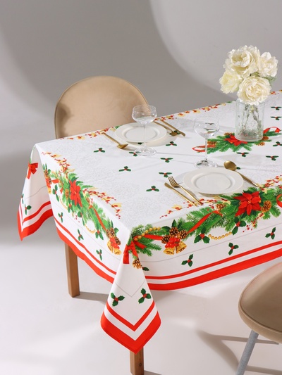 Скатерть новогодняя «Этель. Рождественский балл», 150×220 см, 100% хлопок