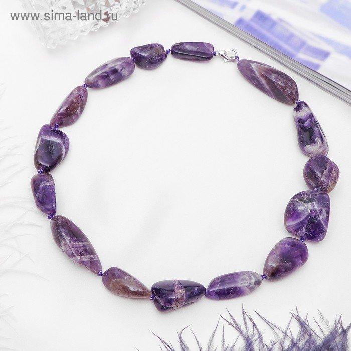 Бусы «Аметист» галтовка, 45см - Фото 1