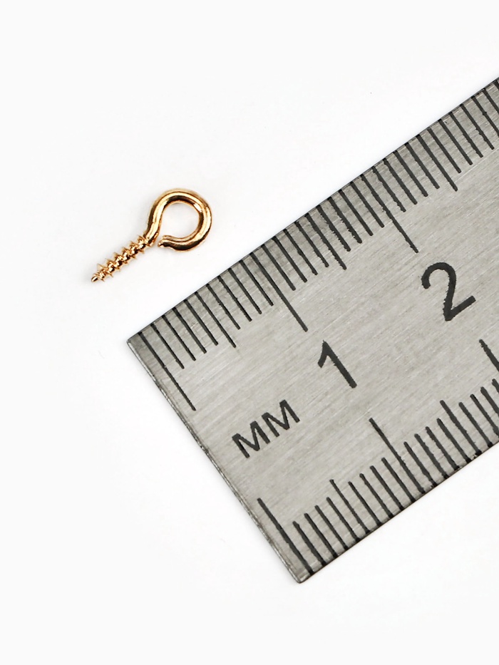Держатель для кулона винтовой СМ-934, набор 50 шт. 1.2×0.5×0.1 см, цвет золото - Фото 1