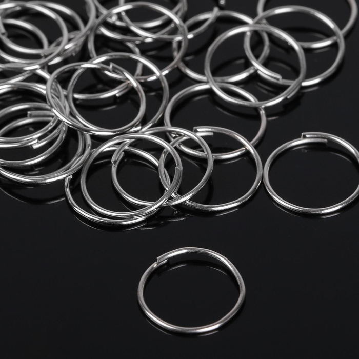 Кольцо соединительное 0,7 х 12мм (набор 50 гр, ±360 шт) СМ-995, цвет серебро