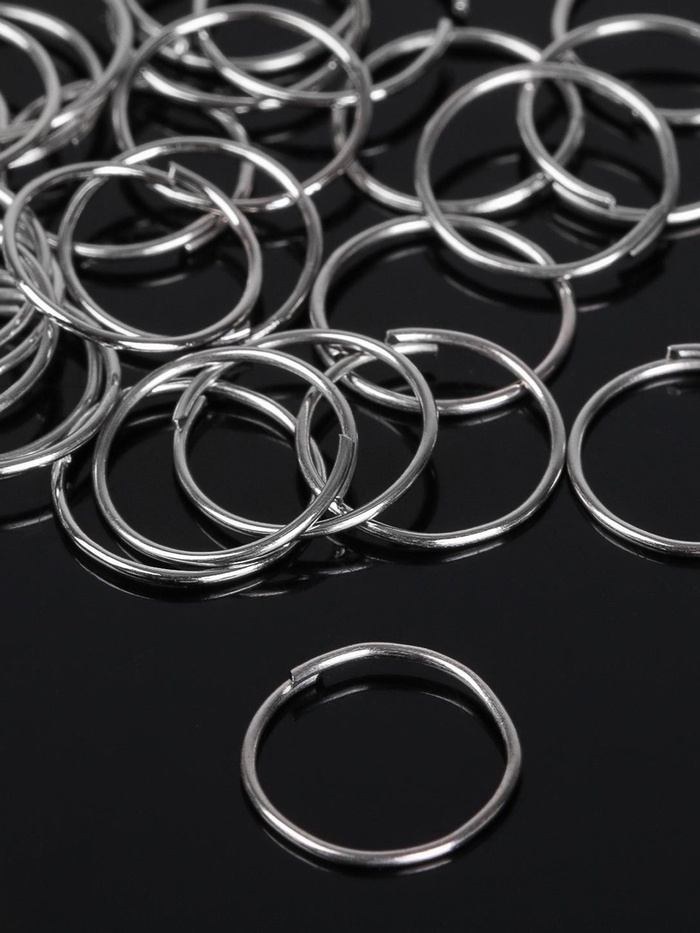 Кольцо соединительное 0.7×12 мм (набор 50 г, ±360 шт.) СМ-995, цвет серебро - Фото 1