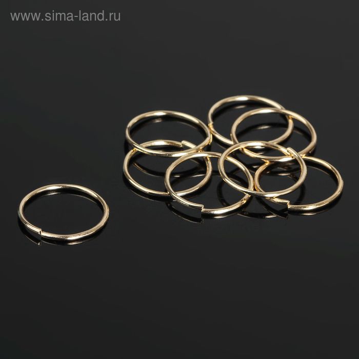 Кольцо соединительное 0,9*14мм (набор 50 гр, ±235 шт) СМ-1002, цвет золото - Фото 1