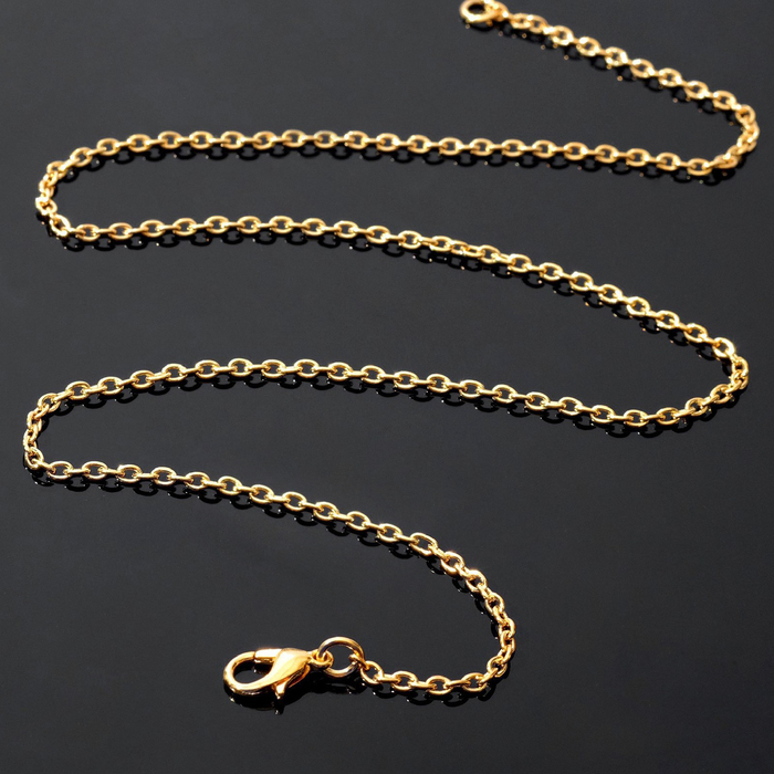 Цепочка с карабином L=45 см (набор 5 шт.) 0,5 мм, СМ-1935, цвет золото - Фото 1