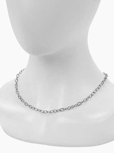 Цепочка с карабином L=45 см (набор 5 шт.) 7×5×1 мм, СМ-1935, цвет серебро