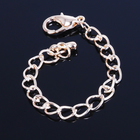 Замок карабин СМ-951, 5 шт. 6×9 мм, с удлинительной цепочкой 8 см, цвет золото - Фото 5