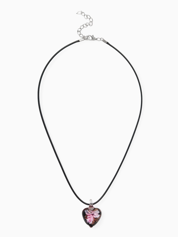 Кулон на шнурке «Муранское стекло», малый, сердечко темное, МИКС, 45 см - Фото 1