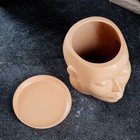 Горшок - органайзер "Голова" бежевый, 1,3 л / 16х16х14см - Фото 5