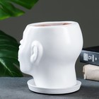 Декоративный горшок для цветов «Голова», керамический, 1.3 л, 16×16×14 см, белый - Фото 4