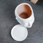 Декоративный горшок для цветов «Голова», керамический, 1.3 л, 16×16×14 см, белый - Фото 5
