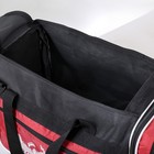Сумка спортивная на молнии с увеличением, 3 наружных кармана, цвет чёрный/красный - фото 9891483