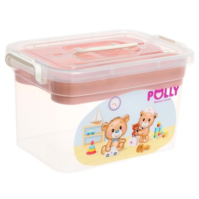 Контейнер для детской аптечки с вкладышем 6.5 л, Polly, МИКС
