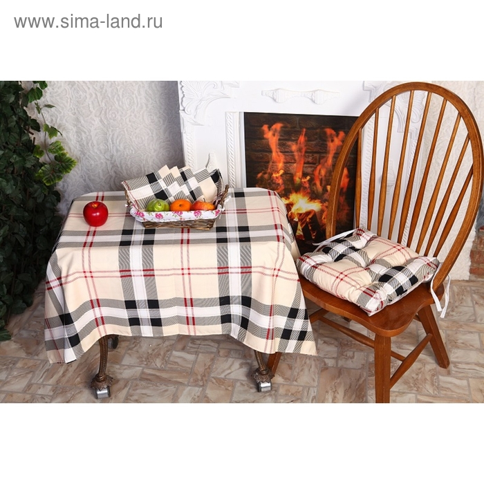 Подушка для стула АДЕЛЬ «Лондон», цвет бордо, размер 35х35 см, полисатин - Фото 1