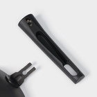 Сковорода-вок, d=24 см, съёмная ручка, антипригарное покрытие, алюминий, чёрная - Фото 7