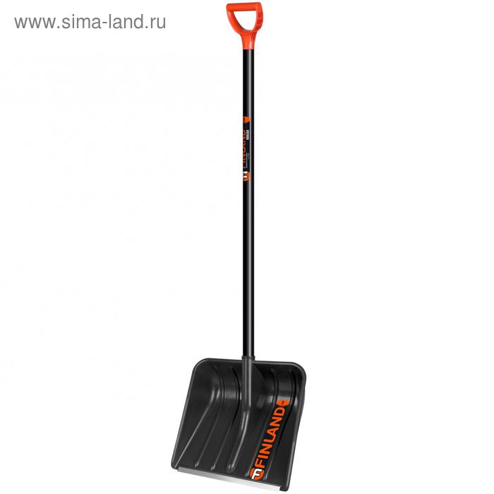 Лопата пластиковая, ковш 410 × 410 мм, с металлической планкой, деревянный черенок, с ручкой, FINLAND - Фото 1